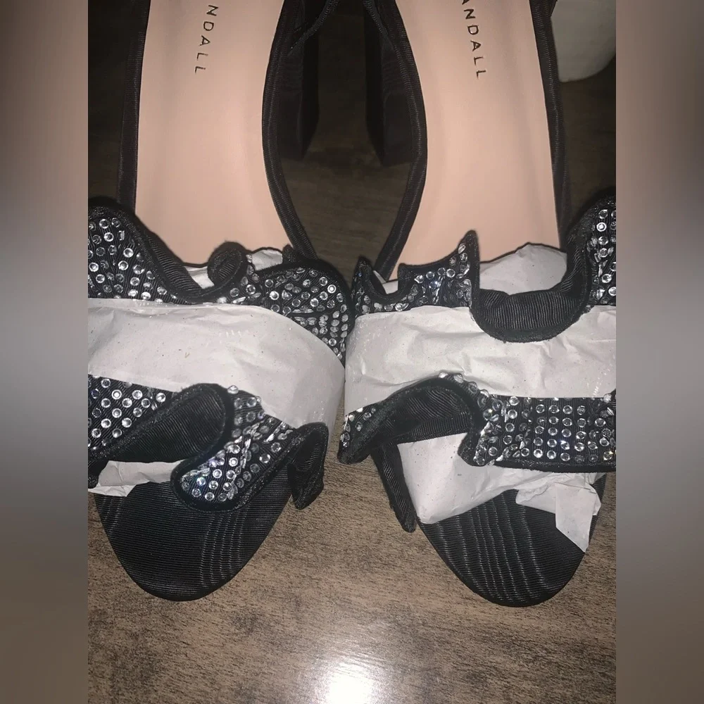 NIB LOEFFLER RANDALL SAVANNAH RHINESTONE RUFFLE HEEL - Picture 6 of 12